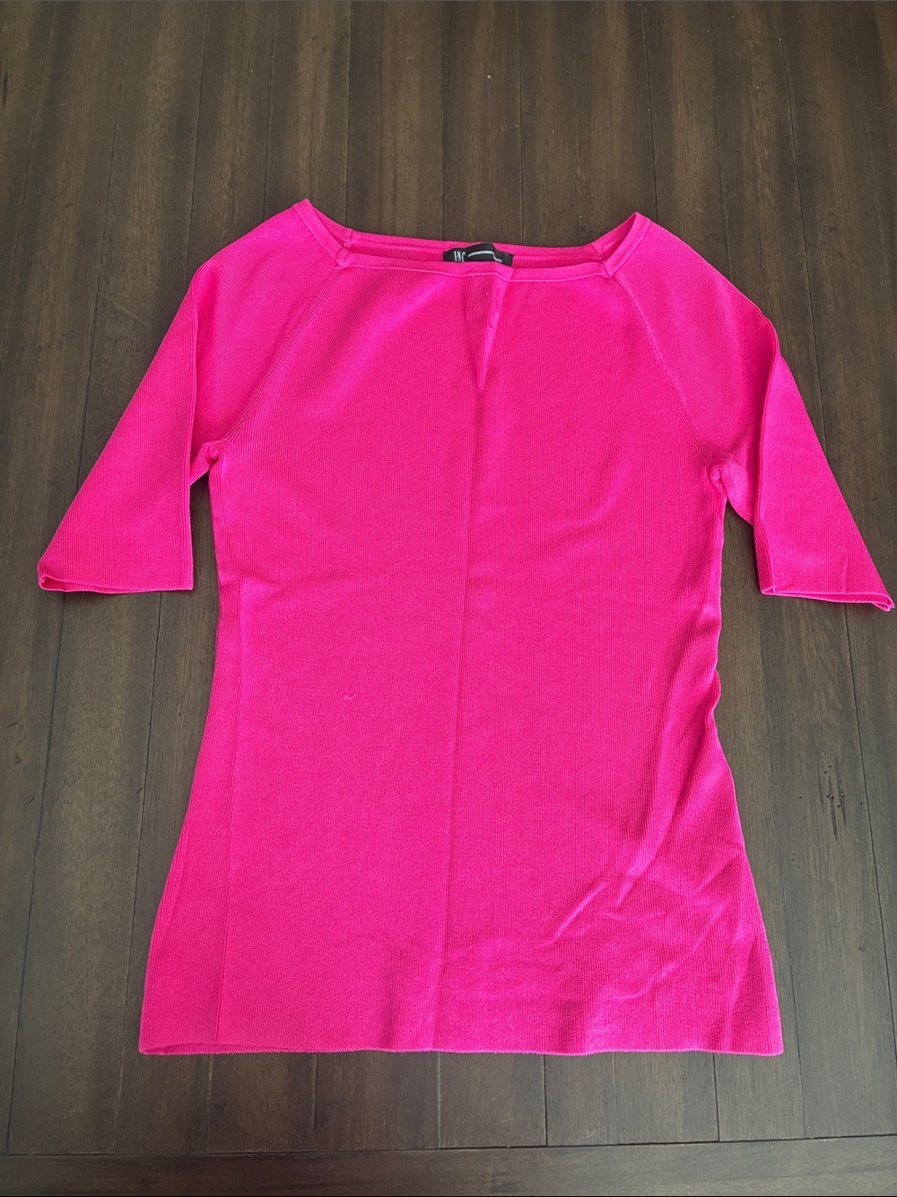 INC International Concepts Hot Pink Boatneck Short Sleeve Knit Top